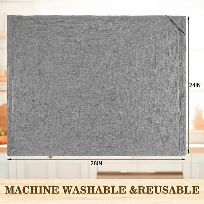 HunnmingRe 2 Pcs Extra Large Dish Drying Mats for Kitchen Counter28 x 24 100% Cotton Gray Pad Thick Highly Absorbent Mats Muslin Gauze Quick Drying Dishes Drainer Pad for Sinks Draining Racks
