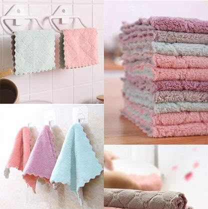 20 Pack Kitchen Cloth, Microfiber Dish Towels Washcloths, Super Absorbent Coral Velvet Dishtowels, Premium Cleaning Cloths,Non-Stick Oil Quick Dry Dish Towels, Soft Tea Towel, Table Cleaning Cloths.