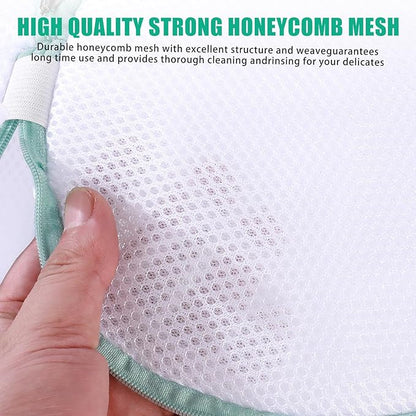 Kimmama Shoe Washing Machine Bag, Shoe Bag for Washing Machine, Mesh Laundry Bags for Sneakers, Footwear, Trainers, Slippers, White Sandwish Net, 8x15"