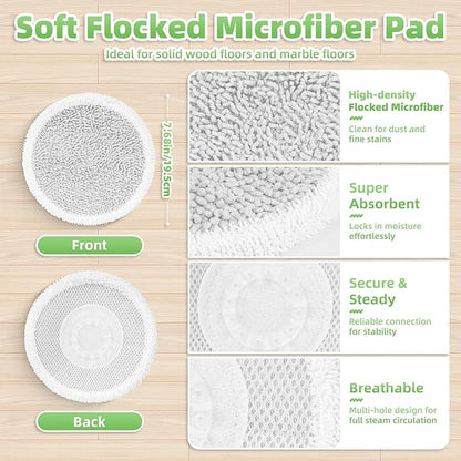 8 Pack Steam Mop Replacement Pads for Shark Steam & Scrub Mop S8201 S8001 S8002BRN S7001 S7201 S7000AMZ S7000 S7020, Dirt Grip Soft Scrub Washable Pads for All Sealed Hard Floors, Part XKITP7000