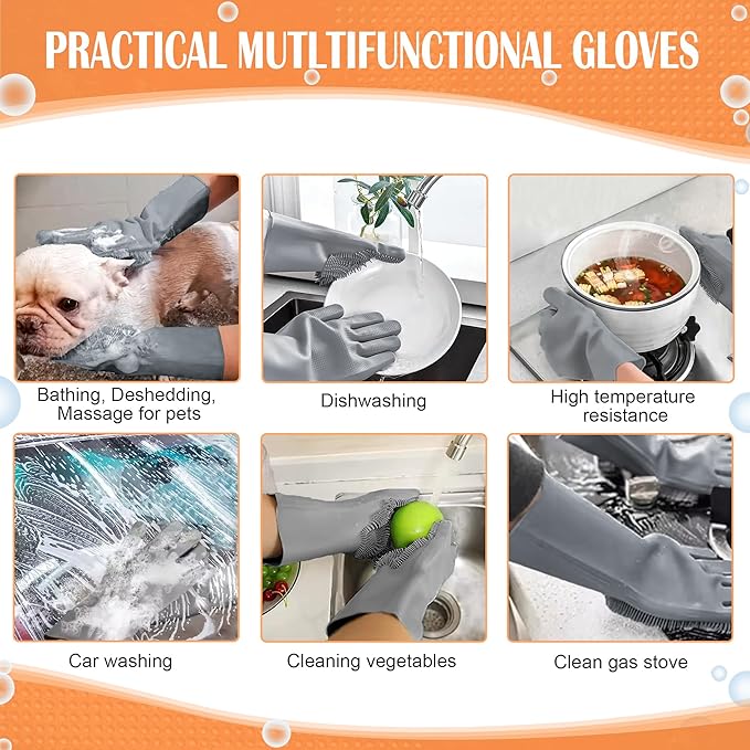 Pet grooming gloves,Dog washing gloves with High-Density Teeth with Five Finger Design to bathing and Massage for Dog