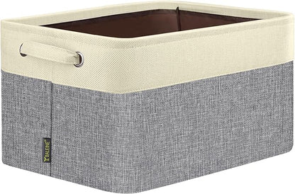 BALEINE 1 Pack Fabric Closet Storage Bins for Shelves, Linen Closet Organizers and Storage, Decorative Baskets for Organizing, Shelf, Clothes, Home, Office (Grey, 14''x10''x8.5'')