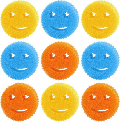 HELIME Scrub Sponges Dish Scrubber, Non-Scratch Multi-Functional Color Sponge, Temperature Controlled Cleaning Pads, Dishwasher Safe for Kitchen, Bathroom, Stain Odor Resistant BPA Free Polymer Foam