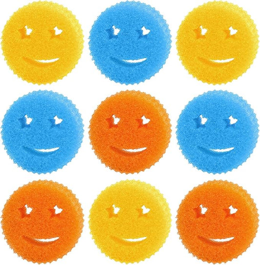HELIME Scrub Sponges Dish Scrubber, Non-Scratch Multi-Functional Color Sponge, Temperature Controlled Cleaning Pads, Dishwasher Safe for Kitchen, Bathroom, Stain Odor Resistant BPA Free Polymer Foam