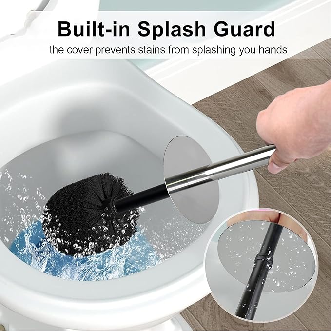 White Floral Branches Design Resin Toilet Bowl Brush and Holder Set, Elegant Bathroom Cleaning Tool with Durable Bristles, Compact and Functional