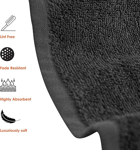 100% Cotton Washcloth Set – Soft, Absorbent Face Towels for Bathroom & Gym Use – Durable, Reusable & Machine Washable Wash Cloths - Gray Color, 12x12 Inches, Pack of 12