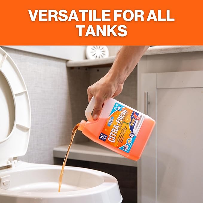 Walex Citra-Fresh Liquid Holding Tank Treatment for RV, Camper & Marine - Black Water Tank Deodorizer for Rapid Breakdown of Waste & Toilet Paper, Biocide-Free, Septic Tank Safe, 32oz
