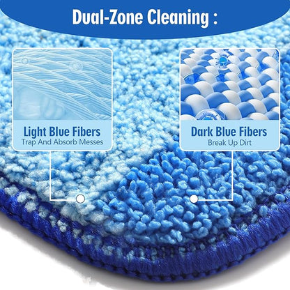 4 Pack Microfiber Cleaning Pads Compatible with Bona Mops, Safe for Hardwood and Hard-Surface Floors, Washable, Reusable