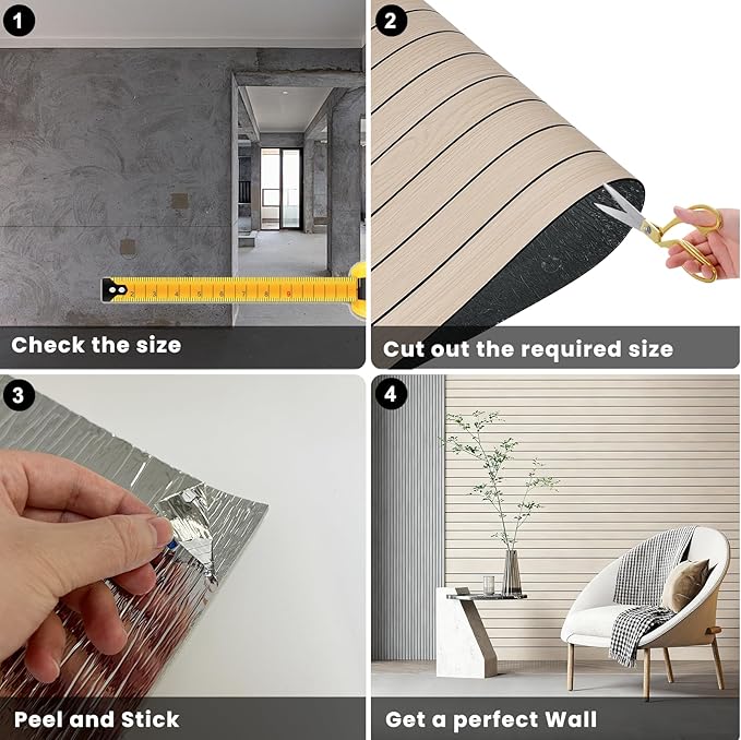 3D Wall Panels Peel and Stick – 15.74"x118" PVC Faux Wood Grain Texture, Self Adhesive Waterproof Wall Covering, DIY Accent Wall, Sofa Background Backsplash & Modern Home Decor, Covers 12.9 sq.ft