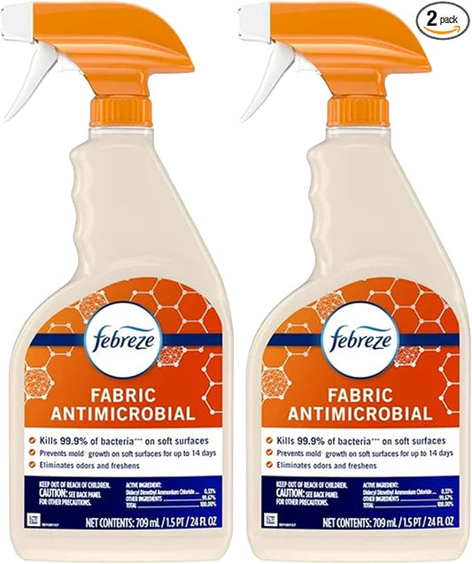 Febreze Fabric Odor-Fighting Sanitizing Fabric Spray for All Fabrics in Hotels, Restaurants and Businesses, Fresh Clean Scent, 24 Fl oz, (Pack of 2)