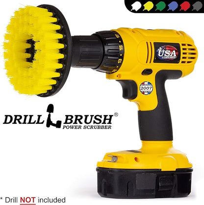 Drillbrush Bathroom Cleaning Drill Brush Attachment - Tile and Grout Cleaner Scrubber- Shower Cleaning Brush Attachment for Power Drill - Sink, Bathtub, Glass Door Spin Cleaner Brushes for Bathroom
