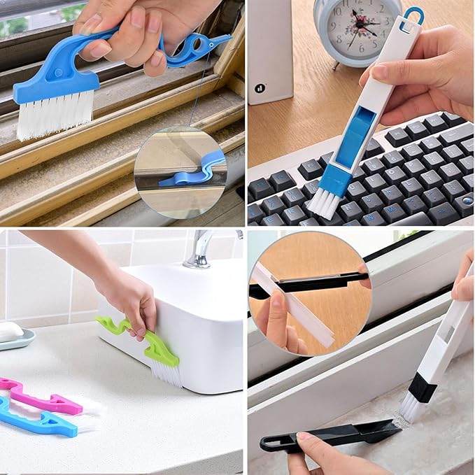 TuTuYa 11PCS Crevice Cleaning Brush, Small Gap Cleaning Brushes Set Ideal for Cleaning Kitchen, Bathroom,Window Grooves, Corners, Sinks, Washbasins, Faucets, Bathtubs, Stove and Tiles