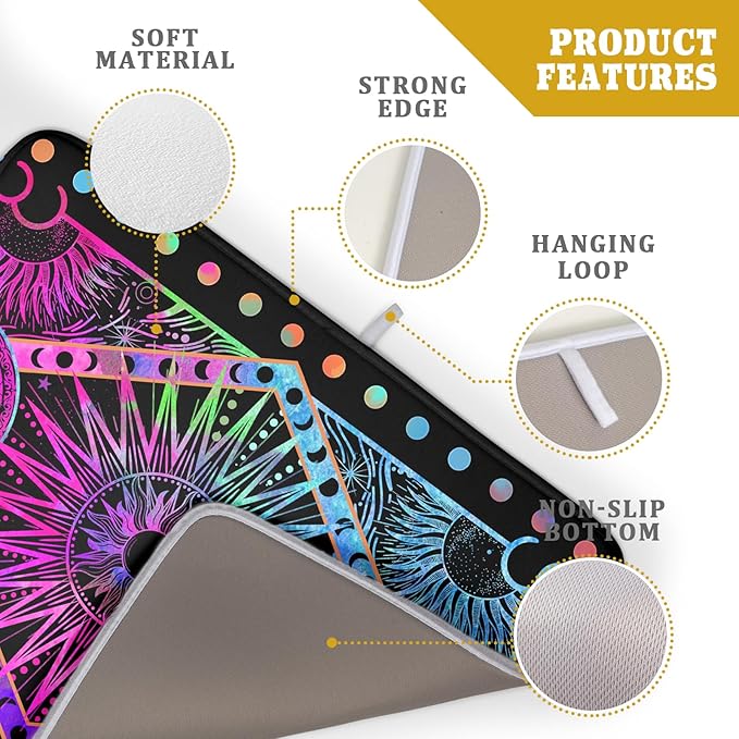 Colorful Microfiber Dish Drying Mat for Kitchen Counter 18 X 24 in Moon Decoration Dishes Pad Coffee Mats