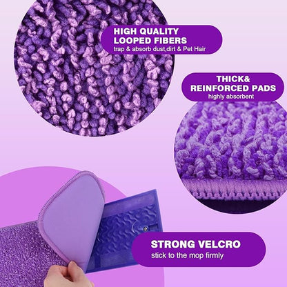HOMEXCEL Reusable Microfiber Mop Pads for Swiffer PowerMop, Power Mop Pads Refills for 13''-15'' Spray Mop, Machine Washable Power Mop Pads Replacement for Multi-Surface Floor Cleaning, Pack of 16