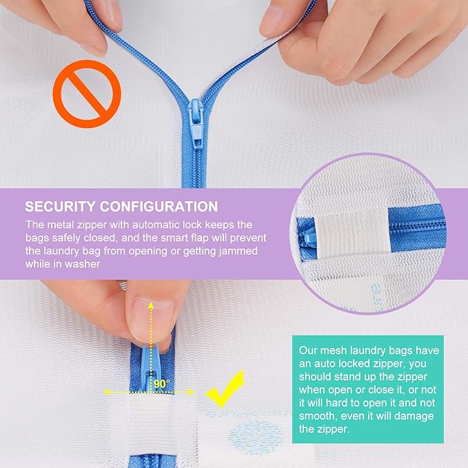 9Pcs Mesh Laundry Bag for Delicates, Lingerie Bags for Laundry - (1 Large & 4 Medium & 2 Small & 2 Bra Bags) for Garment, Underwear, Sock, Baby Clothes, Sweater, Travel, Washing Machine