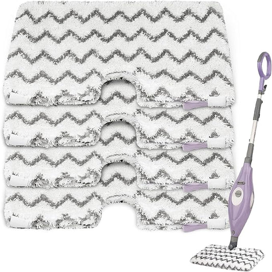 Steam Mop Replacement Pads for Shark S3500 Series S3501 S3601 S3550 S3801 S3901 SE450 S3601D S3901D S2901 S2902 Microfiber Steam Pocket Mop Pads Washable, 4 Pack