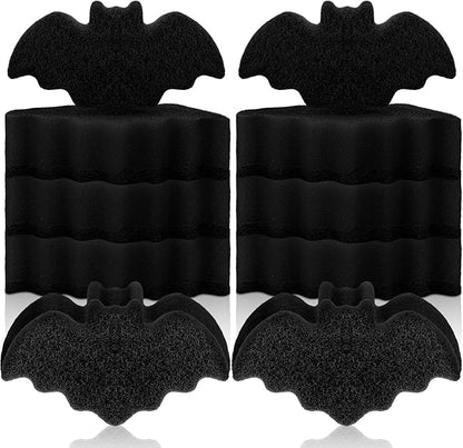 Tioncy 12 Pack Bat Sponges Kitchen Bulk Dual Sided Scrubber Gothic Sponges Dishwashing Non Scratch Bat Kitchen Accessories Dish Scouring, Black