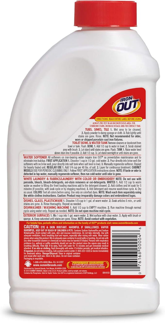 IRON OUT IO30N Rust Stain Remover Powder, 1 lb 12 oz Bottle, 2 Count (Pack of 2)