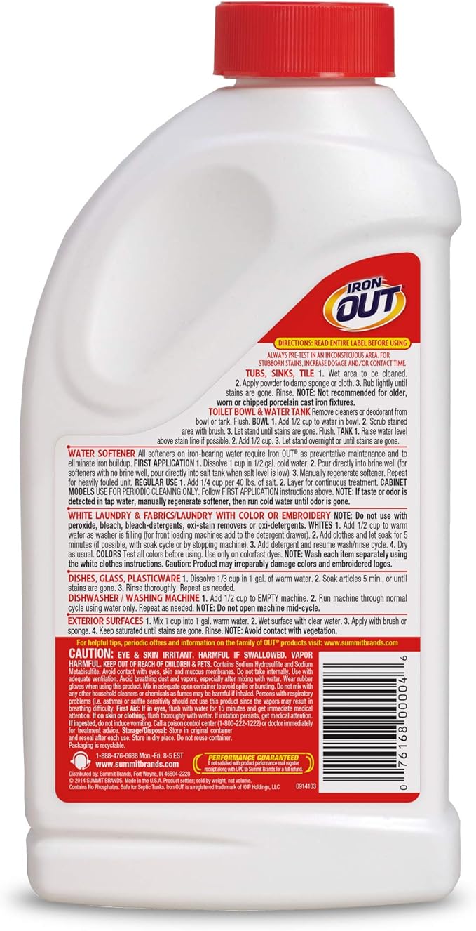 Iron Out Rust Stain Remover Powder, 1 lb 12 oz, and Powerful Gel Spray, 24 fl oz