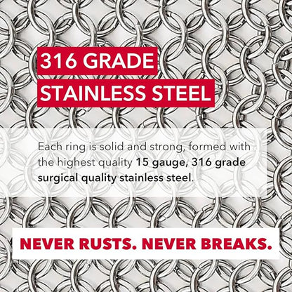 Knapp Made Original 4" Chainmail Scrubber - Cleaner For Cast Iron, Stainless Steel, Hard Anodized Cookware and Other Pots & Pans