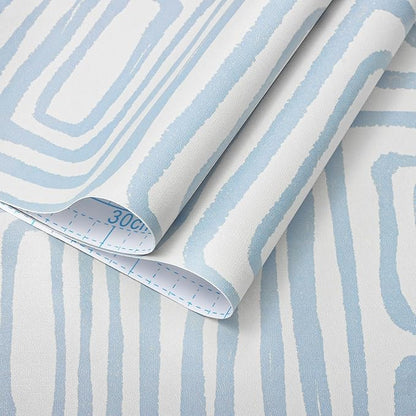GloryTik Peel and Stick Wallpaper Blue and White Contact Paper Modern Geometric Self-Adhesive Removable Waterproof Wall Paper for Bedroom Bathroom Cabinets Kids Room Vinyl Roll 16.14"x118"