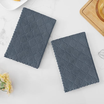 Homaxy 12 Pack Dish Towels for Kitchen (13 x 19 Inches, Dark Grey), Super Soft and Absorbent Coral Velvet Dish Cloths for Washing Dishes, Nonstick Oil Fast Drying Microfiber Cleaning Cloth