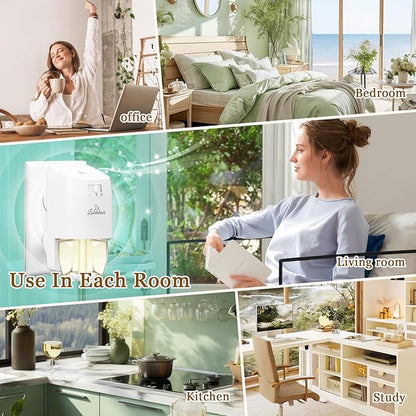 Plug In Refills Air Freshener 12 Pack – Ocean Breeze, Fresh Linen, Bohemia Forest, Winds in Summer, Scented Refill for Home, Bathrooms Use, Compatible with Air Wick & Glade, Not for Glade Plus