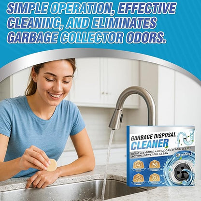 Yeardera Garbage Disposal Cleaner and Deodorizer Tablets - 50 Count (1-Year Supply), Powerful Foaming Sink Cleaner, Quickly Eliminates Odors (49, Tablet)