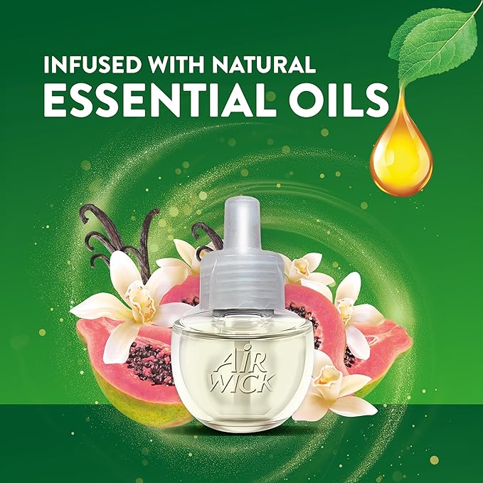 Air Wick Scented Oils 0+5 Vanilla & Pink Papaya,(Pack of 2)