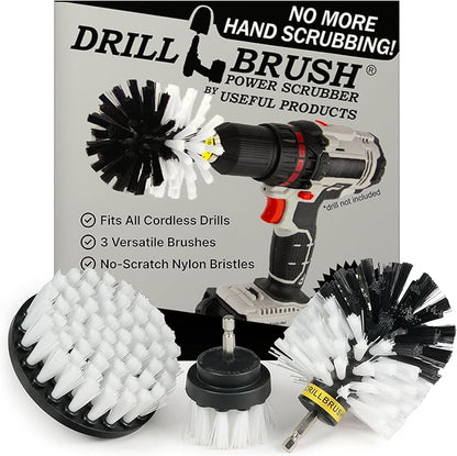 Drillbrush Car Detailing Kit | Drill Brush Set – Soft Bristle Power Scrubber Attachments for Cleaning Car Interior, Upholstery, Carpet, Seats, Wheels, Rims, Dash, Console, and Trim - Nylon Scrub Brush