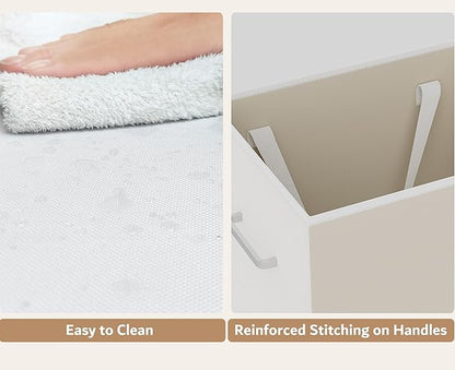 Double Pull-Out Laundry Hamper Cabinet; 90L Laundry Basket for Bathroom,Laundry Room; Laundry Sorter with 2 Pull-Out and Removable Bags