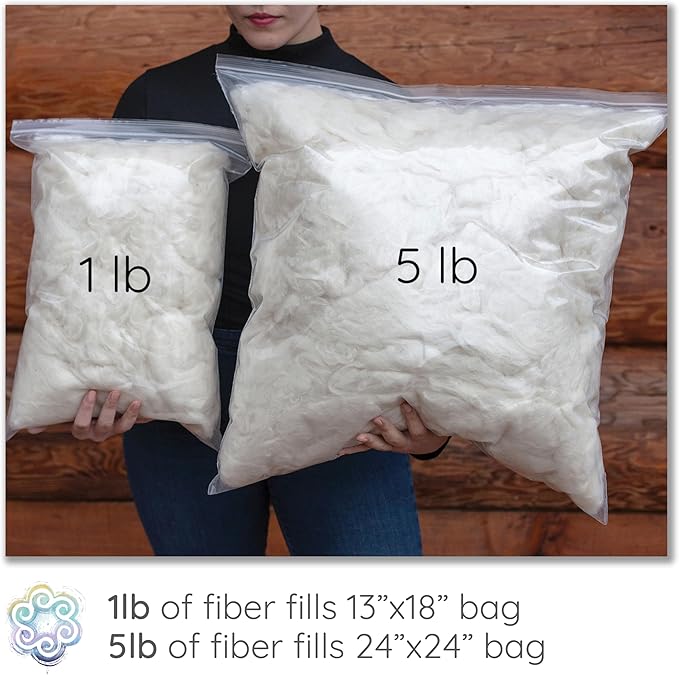 Core Wool for Needle Felting, Crochet Toys, Amigurumi Stuffing. Super Clean Wool Filler for Pillows, Stuffed Animals, Dryer Balls. 100GR, Natural White