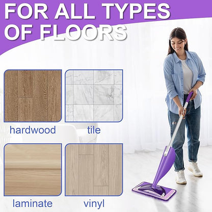 Aifacay Reusable Mop Pads Refills Compatible with Swiffer Wet Jet, 6 Pack Wet Pads Refill Microfiber Wet Dry Use Replacement Heads for Swiffer WetJet 11" Mop Types of Floor Cleaning