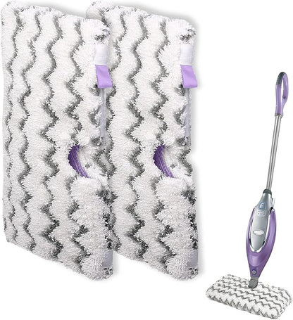 2 Pack Steam Mop Replacement Pads, Microfiber Steam Mop Pads with Scrub Strips, Compatible with Shark Steam Pocket Mop S3500 Series (S3501, S3601, S3901), Washable Pads for Sealed Hard Floors