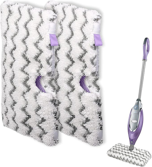 2 Pack Steam Mop Replacement Pads, Microfiber Steam Mop Pads with Scrub Strips, Compatible with Shark Steam Pocket Mop S3500 Series (S3501, S3601, S3901), Washable Pads for Sealed Hard Floors