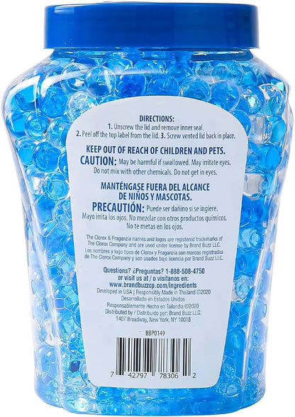Clorox Fraganzia Crystal Beads Air Freshener, Long Lasting Room Deodorizer and Odor Eliminator Gel Beads to Freshen Home, Car, or Office, Morning Sky Scent, 12 Fl Oz - 12 Pack