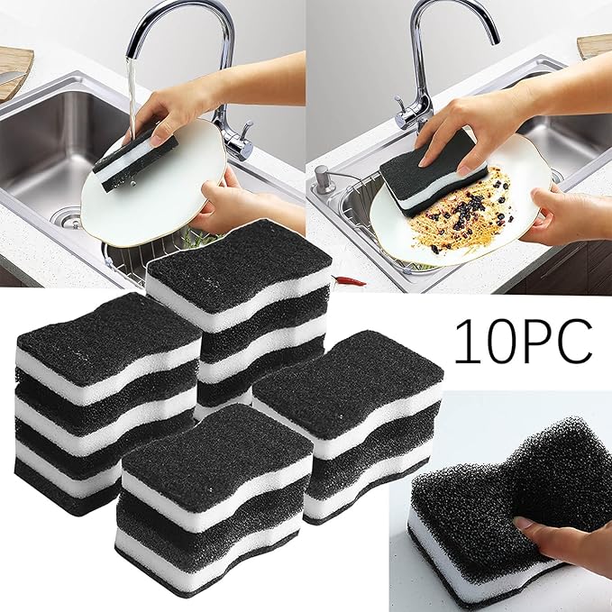 10 Pack Dish Sponges, Nonscratch Cellulose Reusable Dishwashing Sponge,Natural Dual Sided Durable Household Cleaning Sponges for Dishwashing Household Bathroom Cookware Scrubbing Kitchen