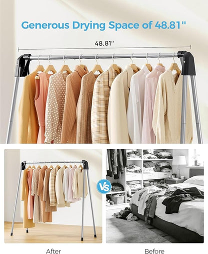 APEXCHASER Clothes Drying Rack Foldable, Stainless Steel Laundry Drying Rack Collapsible, Clothes Hanger for Sweater Baby Clothes Towel for Indoor & Outdoor, Portable Clothes Airer for Travel