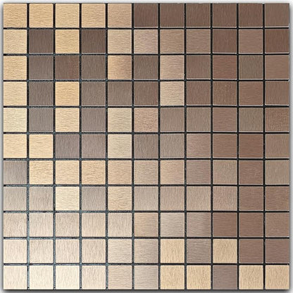 10pcs Waterproof Non-Slip Mosaic Wall Stickers, Heat-Resistant Self-Adhesive Tiles, Easy Cut & Peel for Kitchen Bathroom Bedroom Living Room (10, Coppery)