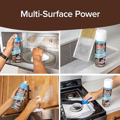 Bull Shot Degreaser Pro MAX, Super-Concentrated Foaming Degreaser & Cleaner, AS-SEEN-ON-TV, Made in USA, Shake, Point & Spray, Emulsifies Grease & Grime, Glue & Tape Residue, Oil & More