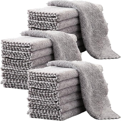 20 Pack Kitchen Dish Cloths Super Absorbent Coral Fleece Dish Cloths, Reusable Washable Fast Drying Rags, Nonstick Oil Microfiber Lint-Free Kitchen Cleaning Towels for Furniture Car Tea Bowl 10 x 10"