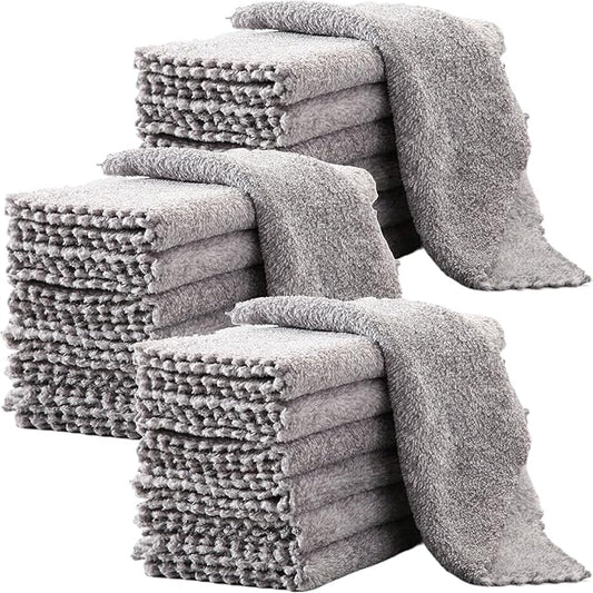 20 Pack Kitchen Dish Cloths Super Absorbent Coral Fleece Dish Cloths, Reusable Washable Fast Drying Rags, Nonstick Oil Microfiber Lint-Free Kitchen Cleaning Towels for Furniture Car Tea Bowl 10 x 10"