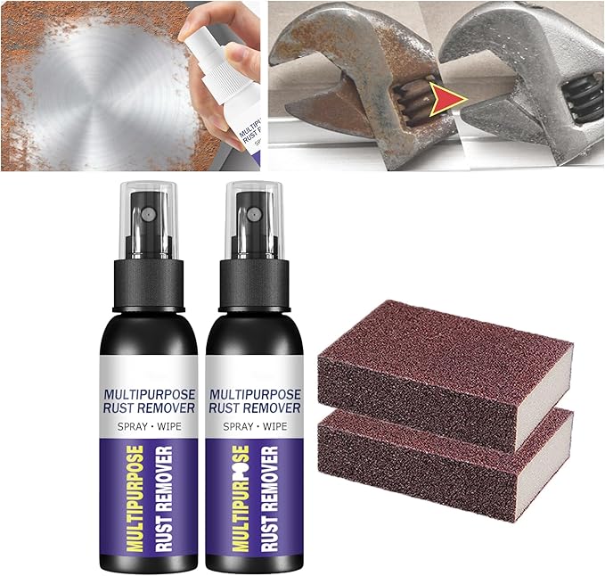 XIRUJNFD Multipurpose Rust Remover Spray, Car Tire Wheel Rust Removal Spray, Iron Powder Remover Spray, Rust Remover Spray for Metal, Car Rust Removal Spray (2,50ml)