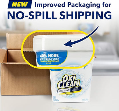 OxiClean White Revive Laundry Whitener and Stain Remover Powder, Alternative to Bleach for Laundry, 5 lb