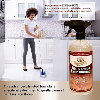 Parker & Bailey Tile & Stone Cleaner - Granite Countertop Kitchen Island Cleaning Spray Marble Tile Slate Quartz Daily Granite Bathroom Counter - 32 oz