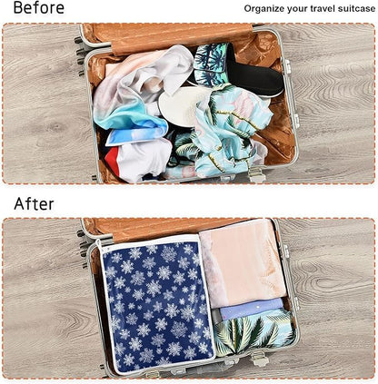 Mesh Laundry Bags Lingerie Bags for Washing Delicates 2 PCS Durable Wash Bag with Zipper Small and Medium Washable Navy Blue Snowflakes