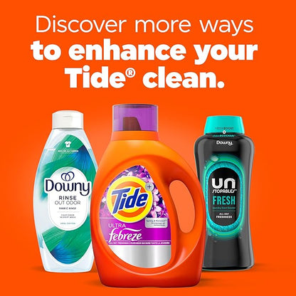 Tide Ultra Febreze Liquid Laundry Detergent, Spring and Renewal scent, 84 fl oz, 59 Loads, Laundry Detergent Liquid with All-Day Freshness