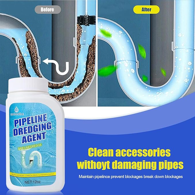 Pipeline Dredging Agent, Drain Clog Remover, Powerful Sink Drain Cleaner for Bathroom and Kitchen Sink Pipe Unclog (1PCS)