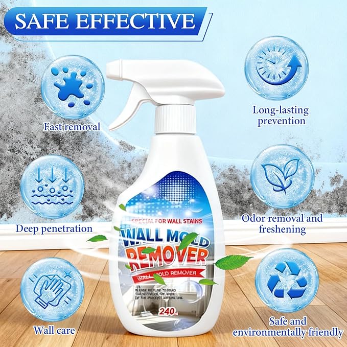 Highly Effective Removal Spray,Wall Cleaner Spray,Multi-Surface Cleaning Solution,Wall Cleaner for Wood,Tile,Fabric,Bathrooms,Kitchens - 8.12 Fl oz