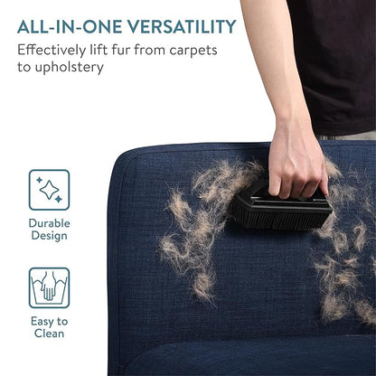Navaris Pet Hair Remover Brush - for Multiple Surfaces Including Furniture, Carpets, Clothes - Dog and Cat Quick Easy Fur Remover with Handle - 15.5 x 8.5 x 5cm (6.1" x 3.3" x 2")